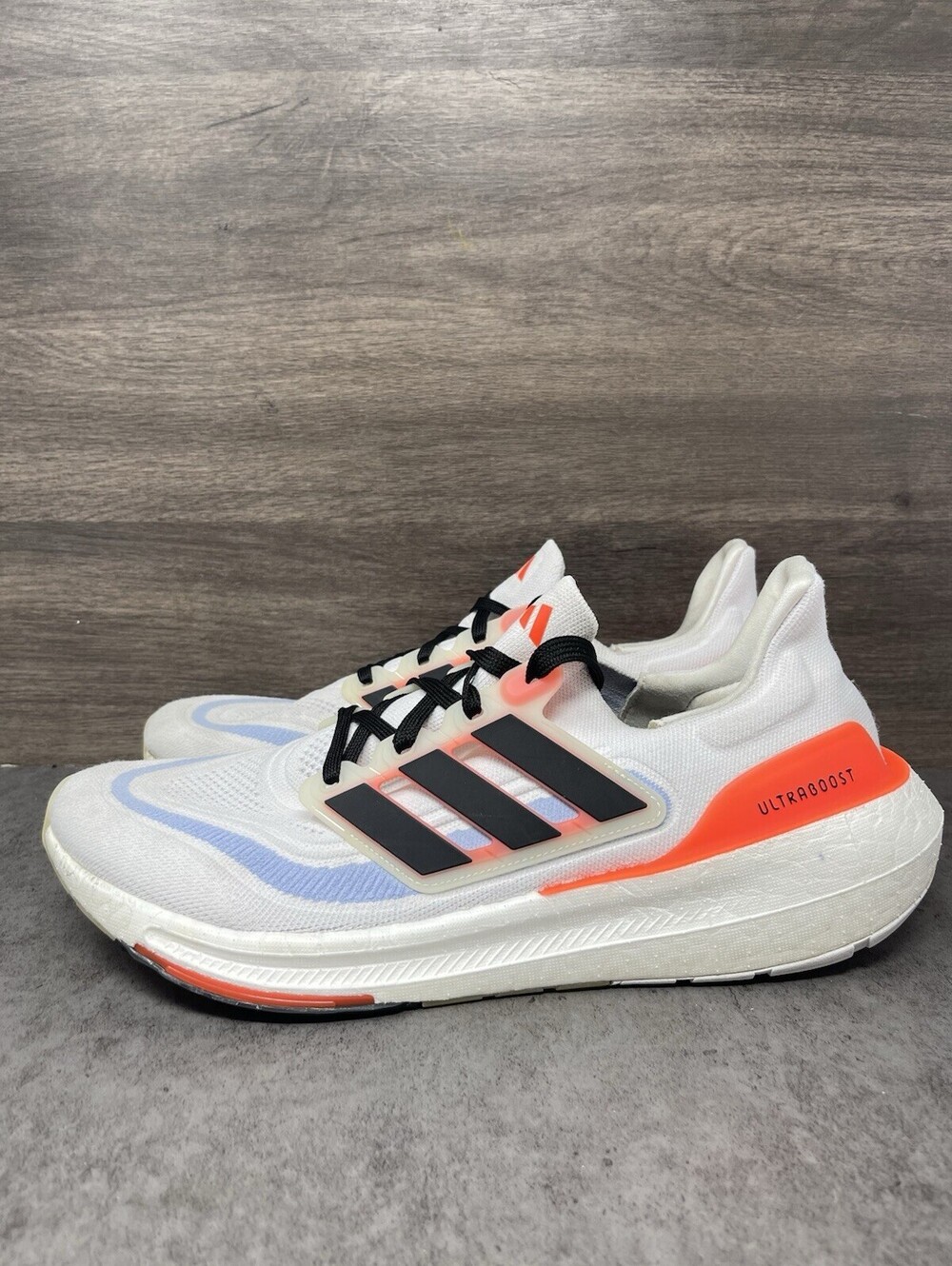 adidas Ultraboost Light Size 12.5 Mens White Orange Running Shoes IH0635